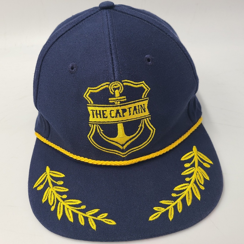 The Mad Hueys Hat Snapback Captain Blue Scrambled Eggs Rope Gold Leaves Boat Men